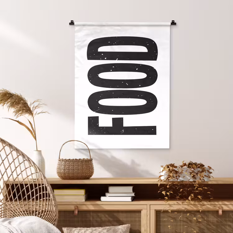 Wandkleed - Food - Zwart - Wit - Decoratie — 4