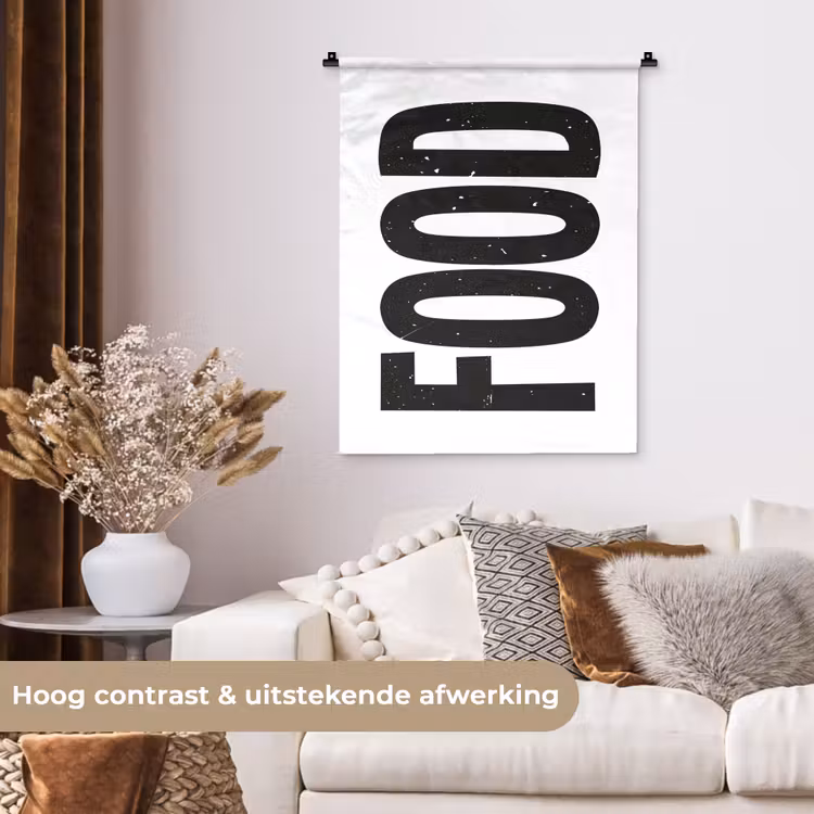 Wandkleed - Food - Zwart - Wit - Decoratie — 5