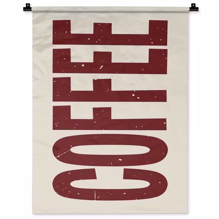 Wandkleed - Koffie -Japandi - Rood - Vintage — 1