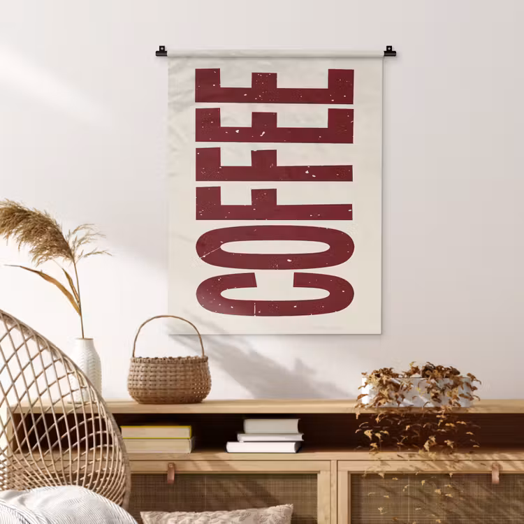 Wandkleed - Koffie -Japandi - Rood - Vintage — 4