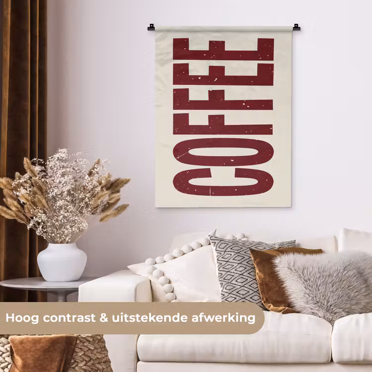 Wandkleed - Koffie -Japandi - Rood - Vintage — 5