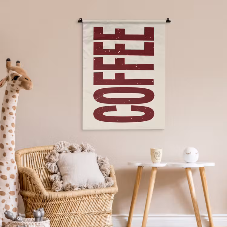 Wandkleed - Koffie -Japandi - Rood - Vintage — 6
