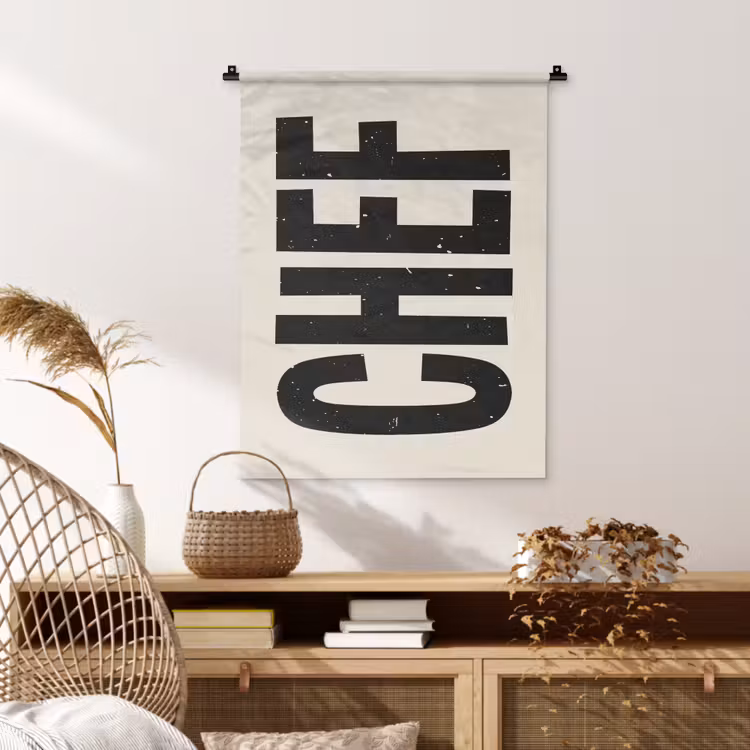 Wandkleed - Vintage - Chef - Japandi - Zwart — 4