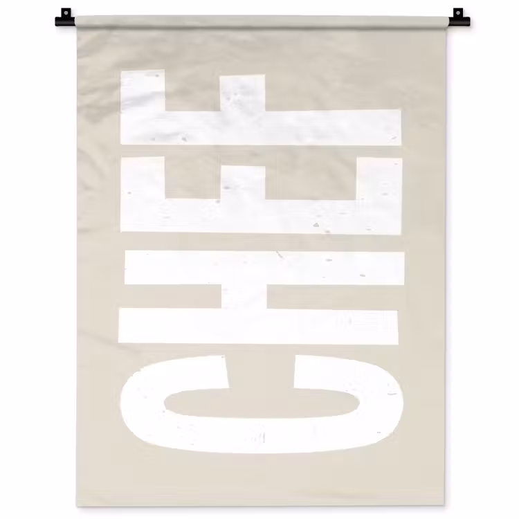 Wandkleed - Wit - Chef - Decoratie - Japandi — 1