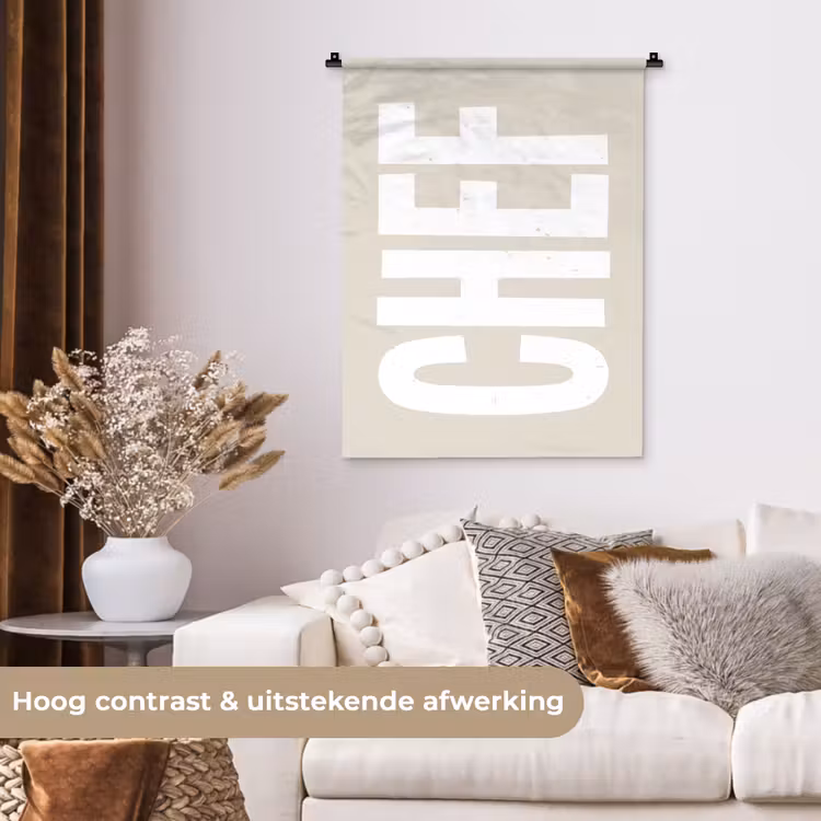 Wandkleed - Wit - Chef - Decoratie - Japandi — 5