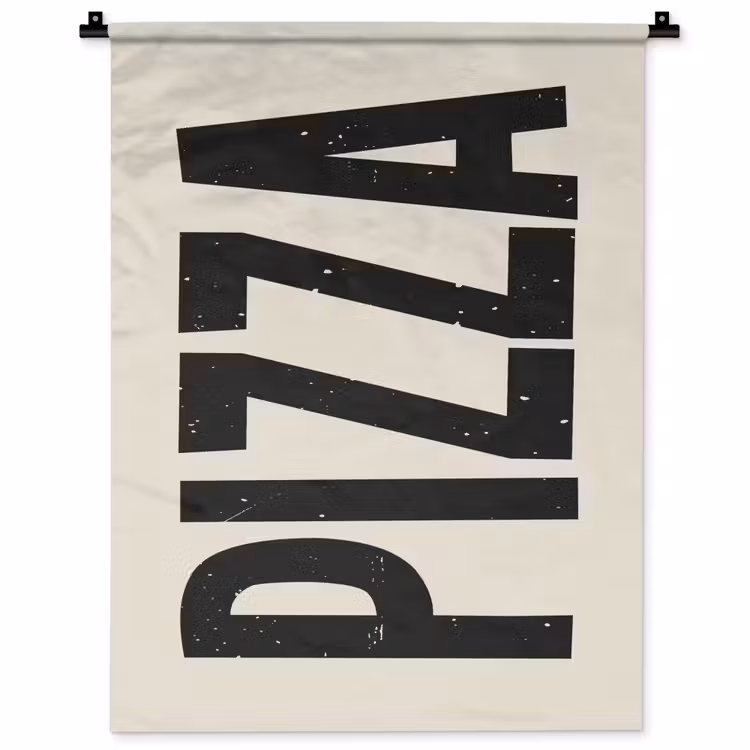 Wandkleed - Pizza - Decoratie - Japandi - Vintage — 1