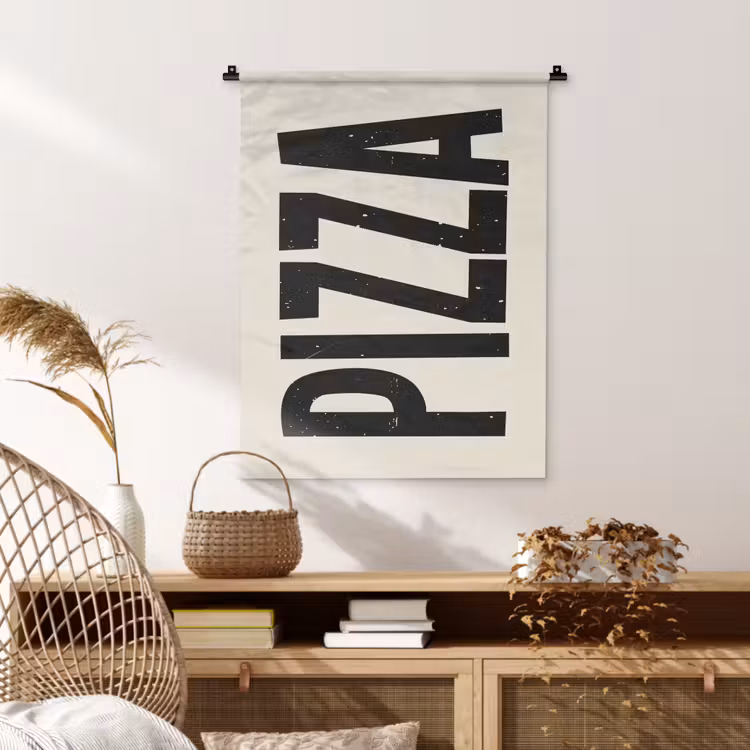 Wandkleed - Pizza - Decoratie - Japandi - Vintage — 4