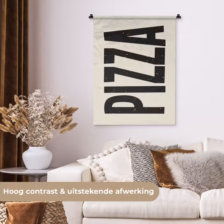 Wandkleed - Pizza - Decoratie - Japandi - Vintage — 5