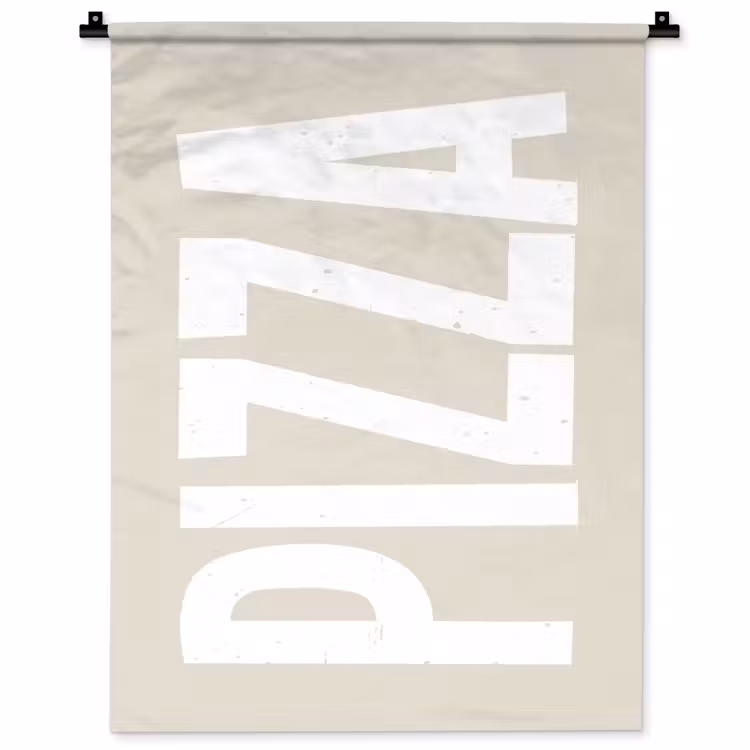 Wandkleed - Pizza - Decoratie - Japandi - Wit — 1