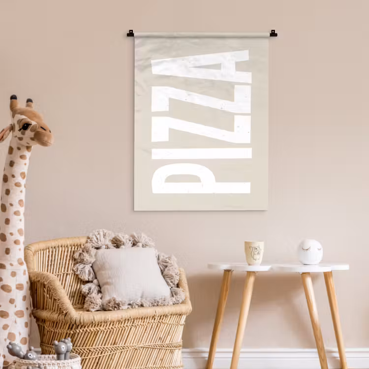 Wandkleed - Pizza - Decoratie - Japandi - Wit — 6