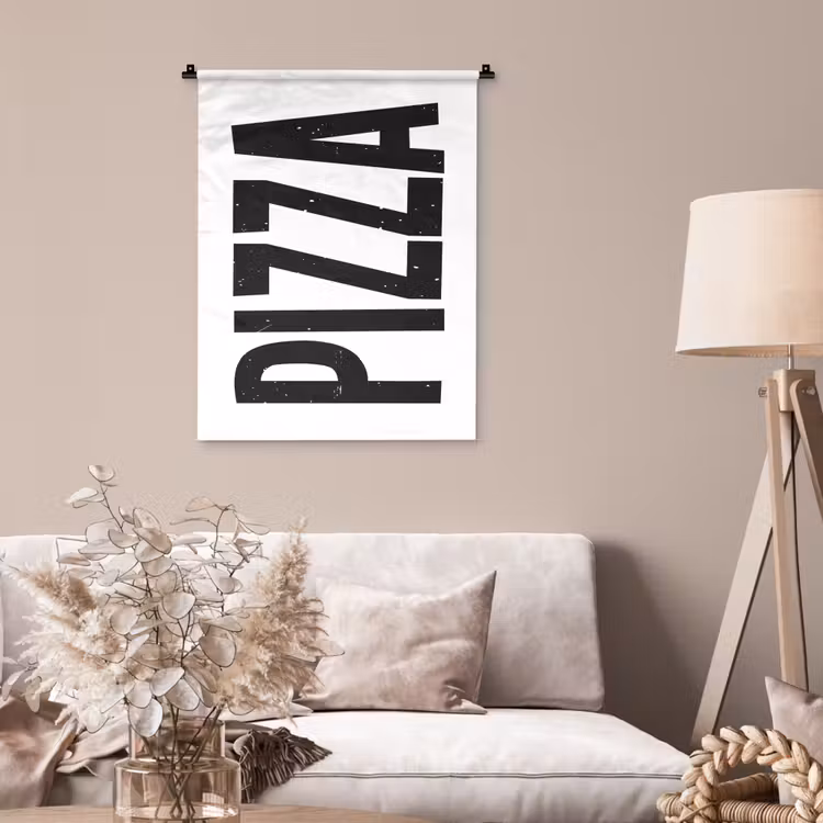 Wandkleed - Pizza - Japandi - Decoratie - Vintage — 2