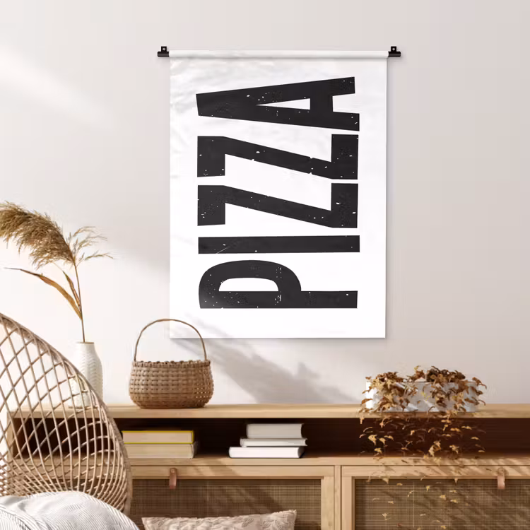 Wandkleed - Pizza - Japandi - Decoratie - Vintage — 4