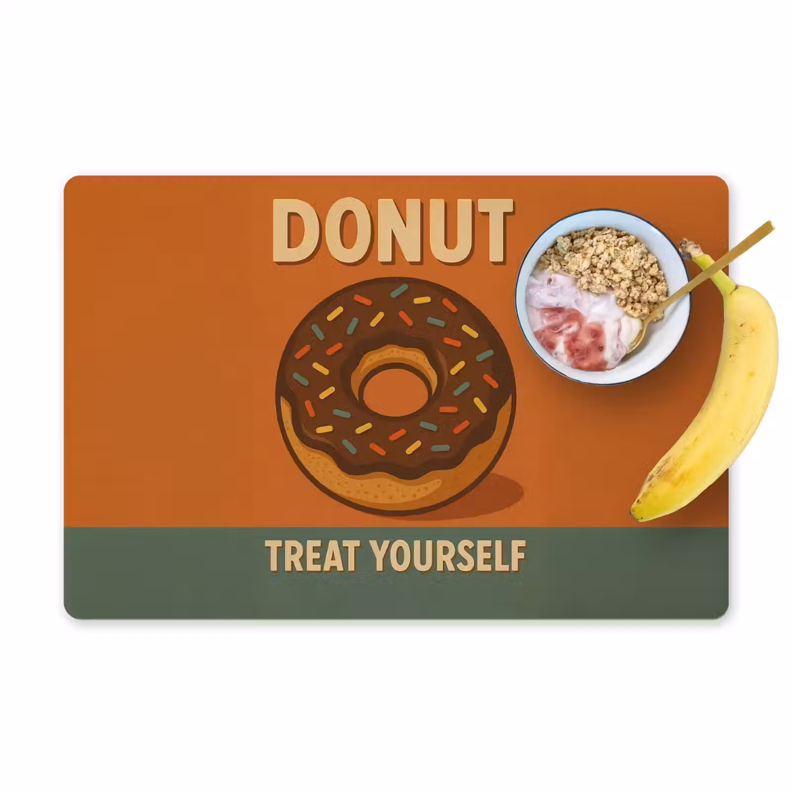 Placemat - 6 stuks - Donut - Spikkels - Kleurrijk - Quote — 1