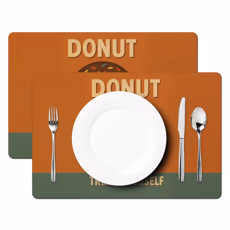 Placemat - 6 stuks - Donut - Spikkels - Kleurrijk - Quote — 2