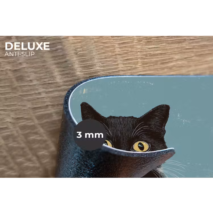 Placemat - 6 stuks - Kat - Zwart - Koffie - Minimalistisch — 4