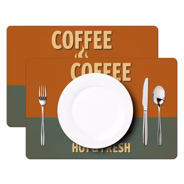 Placemat - 6 stuks - Koffie - Kop - Vintage - Quote — 2