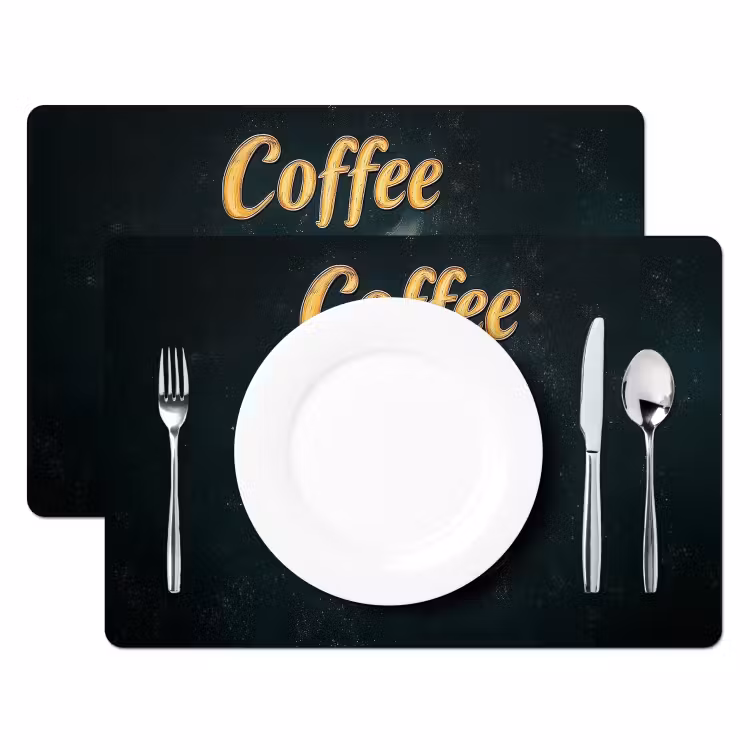 Placemat - 6 stuks - Koffie - Schotel - Koffiebonen - Retro — 2