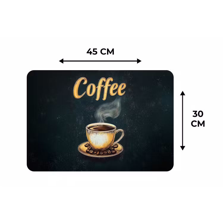 Placemat - 6 stuks - Koffie - Schotel - Koffiebonen - Retro — 3