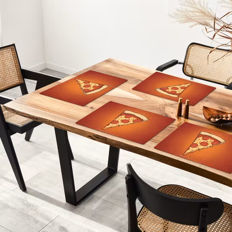 Placemat - 6 stuks - Pizza - Kaas - Rood - Pepperoni — 5