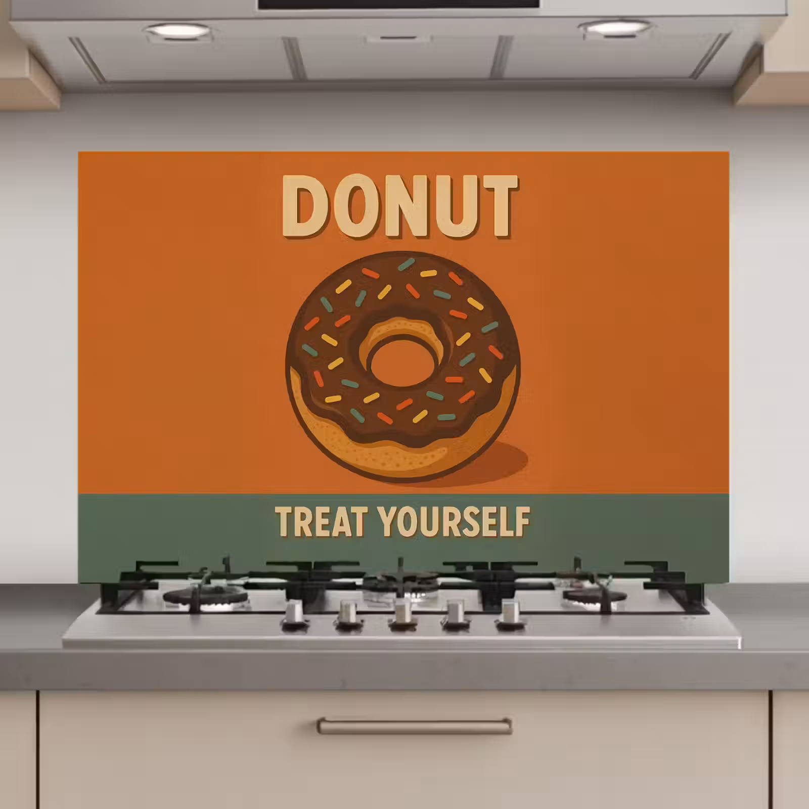 Spatscherm keuken - Donut - Spikkels - Kleurrijk - Quote — 1