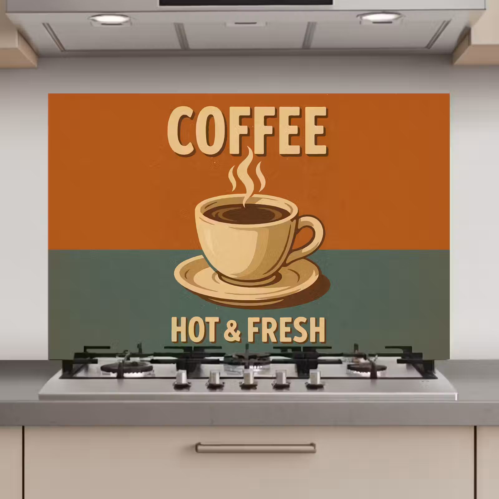 Spatscherm keuken - Koffie - Kop - Vintage - Quote — 1