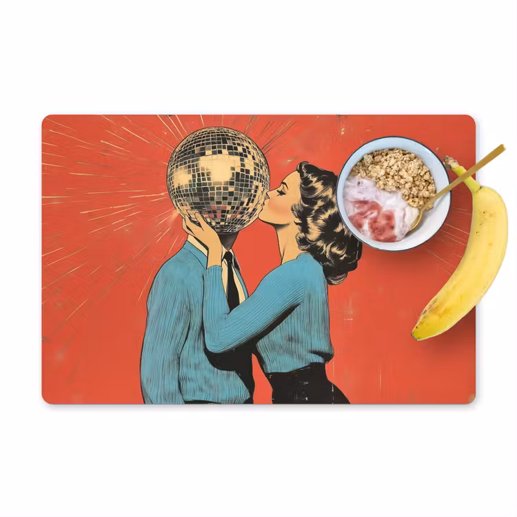 Placemat - 6 stuks - Vrouw - Retro - Discobal - Kus — 1