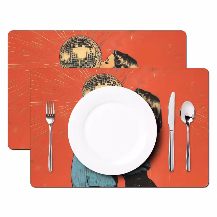 Placemat - 6 stuks - Vrouw - Retro - Discobal - Kus — 2
