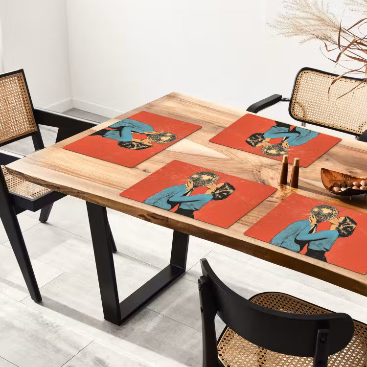 Placemat - 6 stuks - Vrouw - Retro - Discobal - Kus — 5