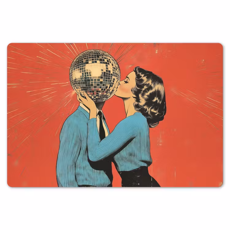 Placemat - 6 stuks - Vrouw - Retro - Discobal - Kus — 7