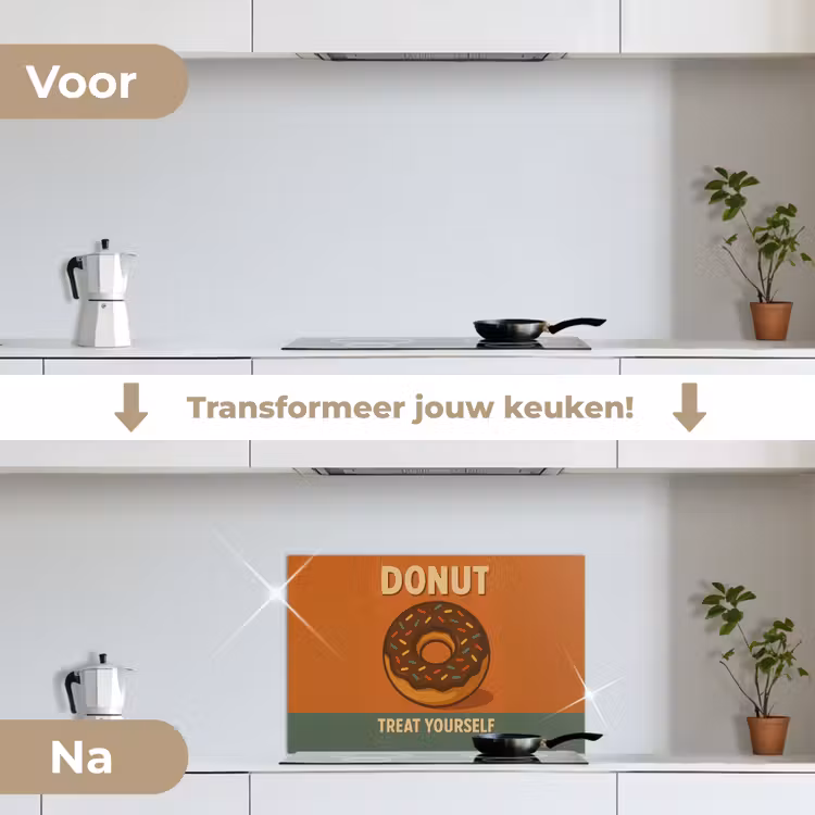 Spatscherm keuken - Donut - Spikkels - Kleurrijk - Quote — 3
