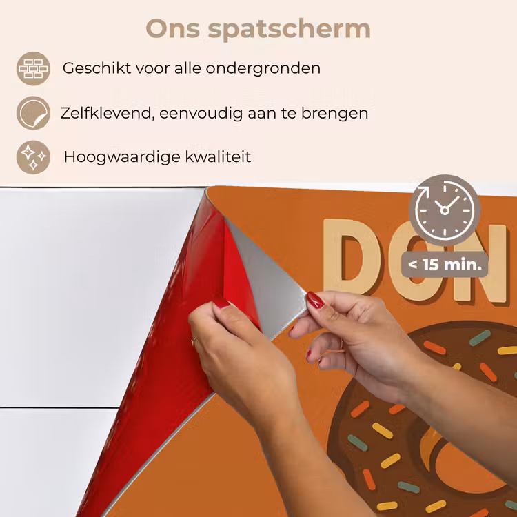 Spatscherm keuken - Donut - Spikkels - Kleurrijk - Quote — 4