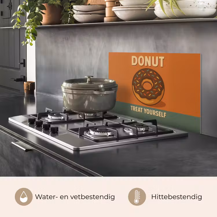 Spatscherm keuken - Donut - Spikkels - Kleurrijk - Quote — 7