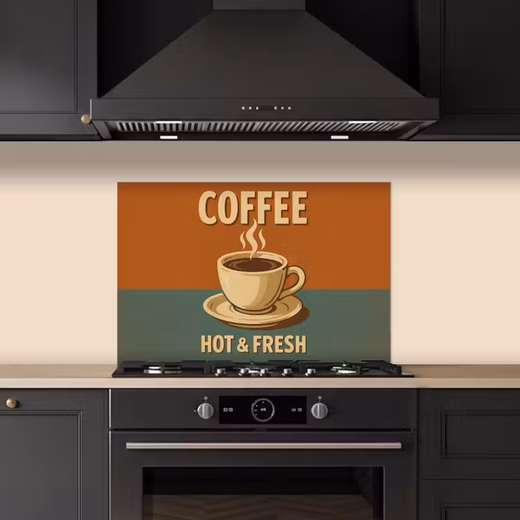 Spatscherm keuken - Koffie - Kop - Vintage - Quote — 2