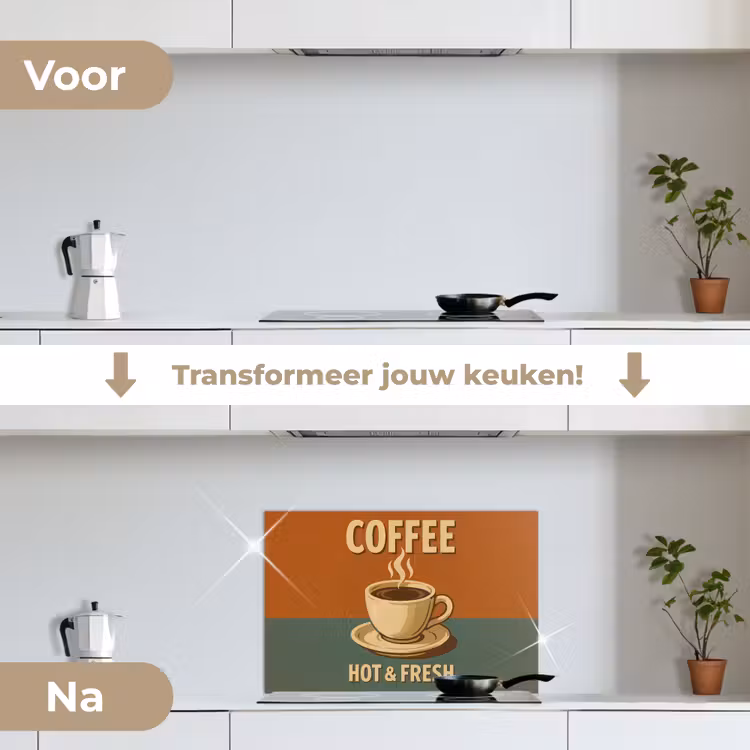 Spatscherm keuken - Koffie - Kop - Vintage - Quote — 3