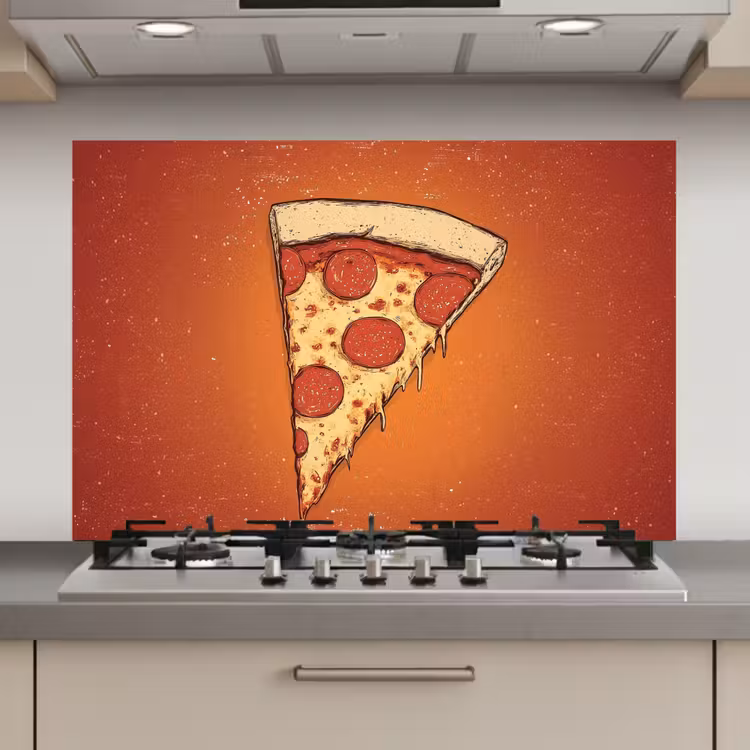 Spatscherm keuken - Pizza - Kaas - Rood - Pepperoni — 1