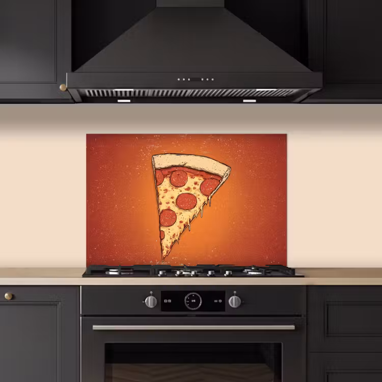 Spatscherm keuken - Pizza - Kaas - Rood - Pepperoni — 2