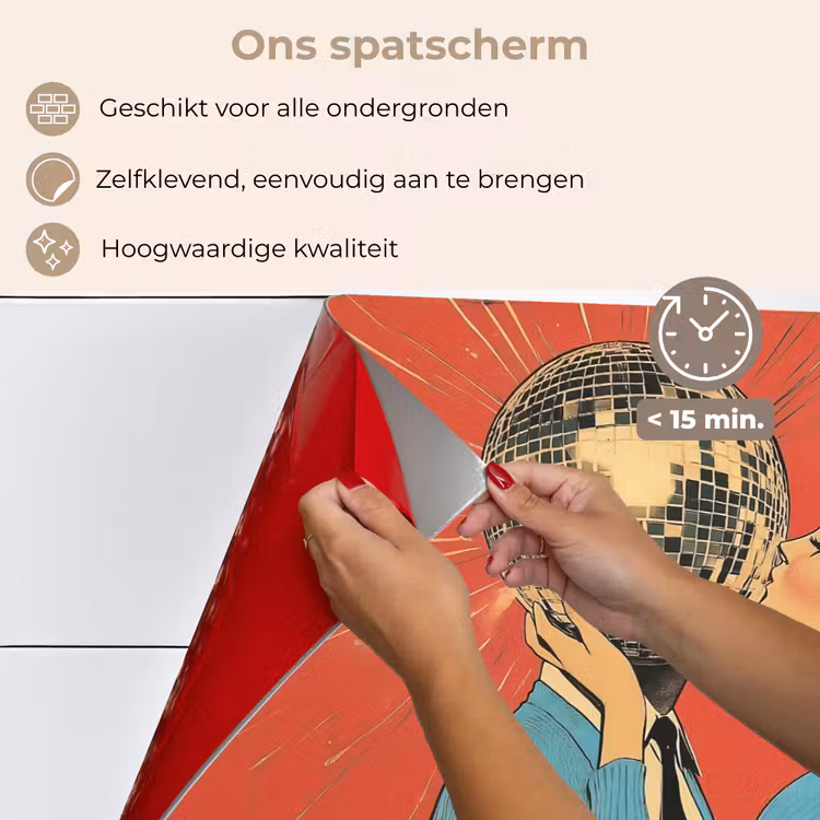 Spatscherm keuken - Vrouw - Retro - Discobal - Kus — 4