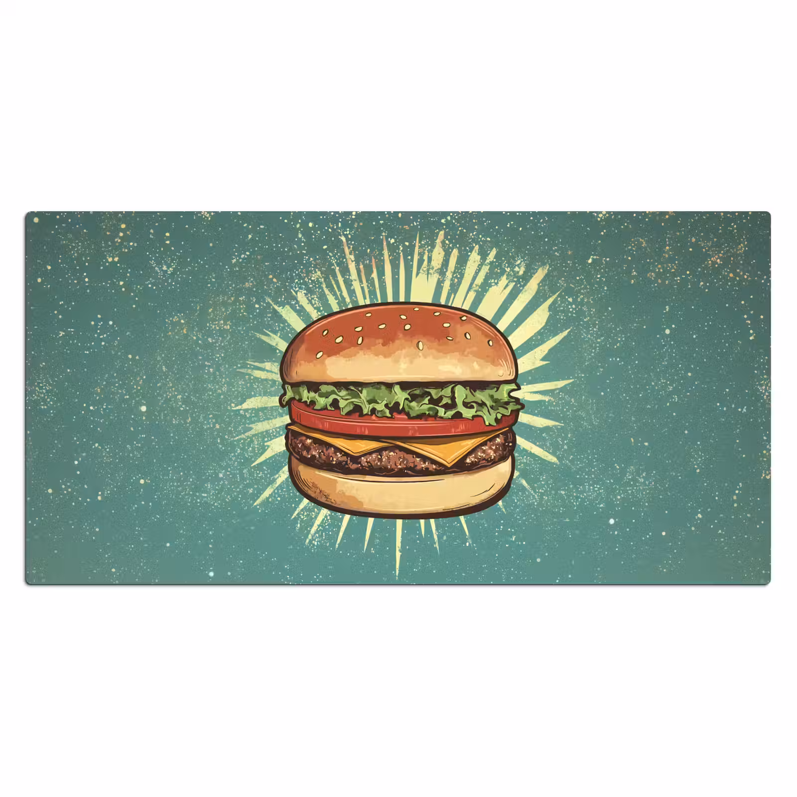 Bureau onderlegger - Hamburger - Illustratie - Sla - Kaas — 1