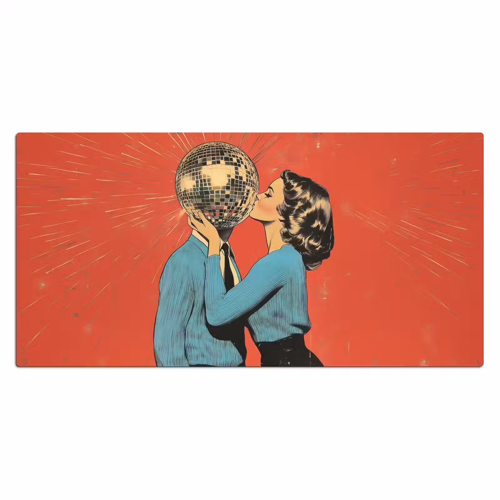 Bureau onderlegger - Vrouw - Retro - Discobal - Kus — 1