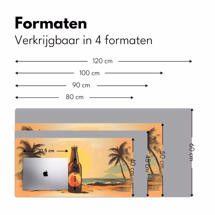 Bureau onderlegger - Bierfles - Zonsondergang - Palmbomen - Zee — 7