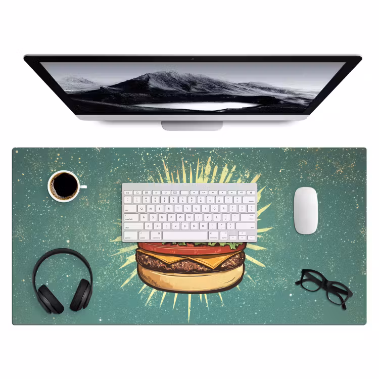 Bureau onderlegger - Hamburger - Illustratie - Sla - Kaas — 3