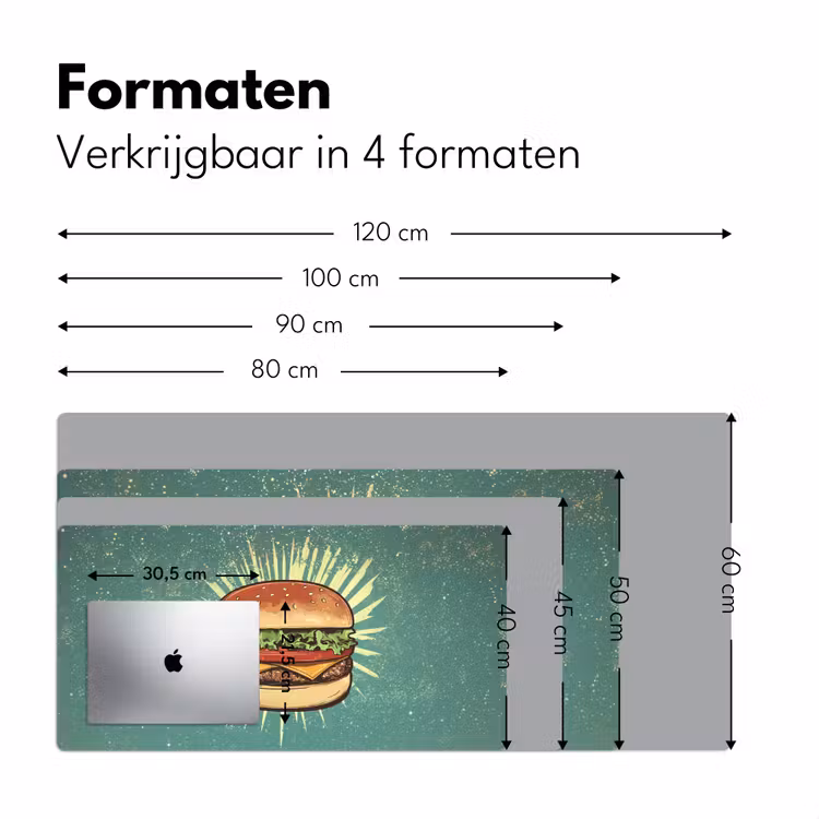 Bureau onderlegger - Hamburger - Illustratie - Sla - Kaas — 7