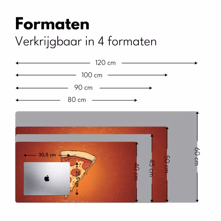 Bureau onderlegger - Pizza - Kaas - Rood - Pepperoni — 7