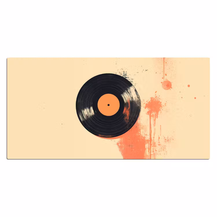 Bureau onderlegger - Vinylplaat - Zwart - Verfspatten - Retro — 1