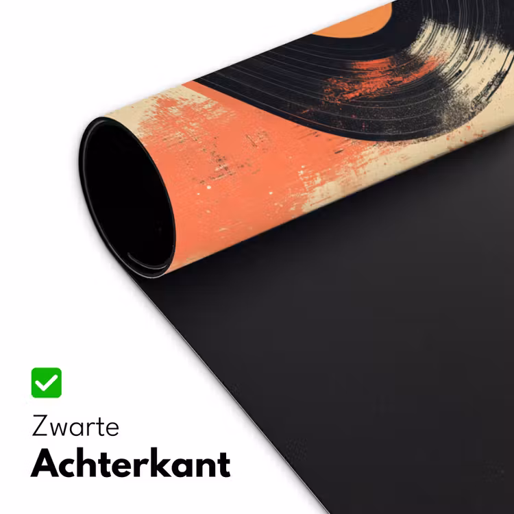 Bureau onderlegger - Vinylplaat - Zwart - Verfspatten - Retro — 4