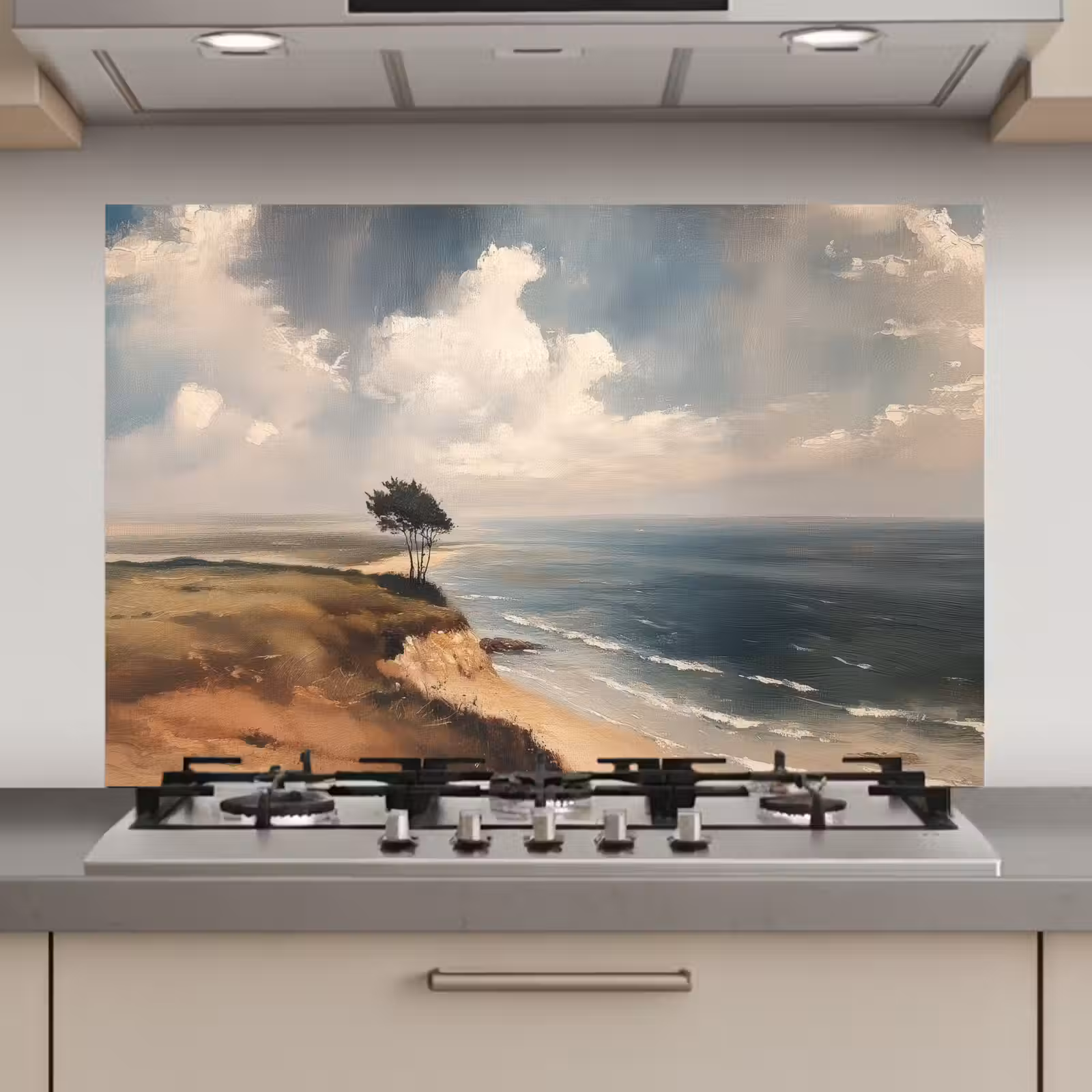 Spatscherm keuken - Klif - Zee - Boom — 1