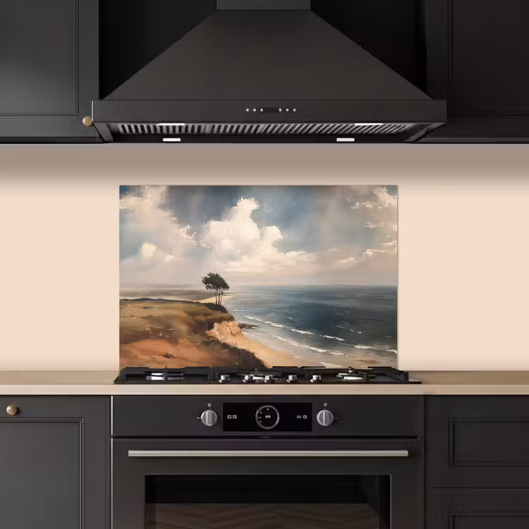 Spatscherm keuken - Klif - Zee - Boom — 2