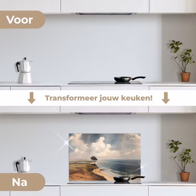 Spatscherm keuken - Klif - Zee - Boom — 3