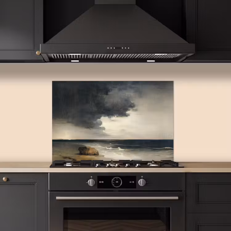 Spatscherm keuken - Kust - Golven - Rots - Storm — 2