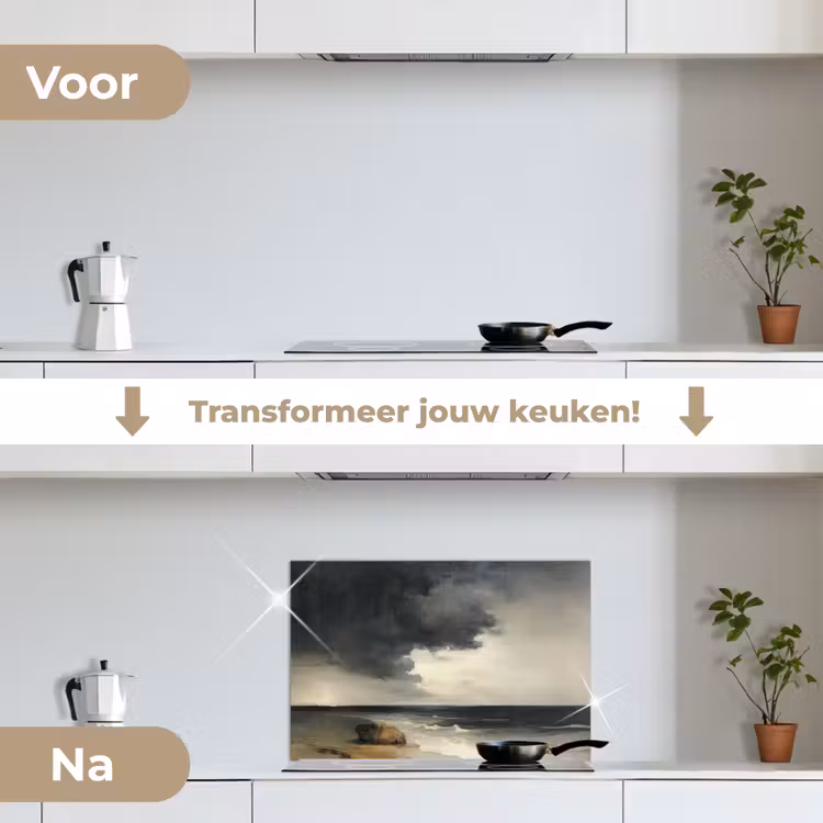 Spatscherm keuken - Kust - Golven - Rots - Storm — 3